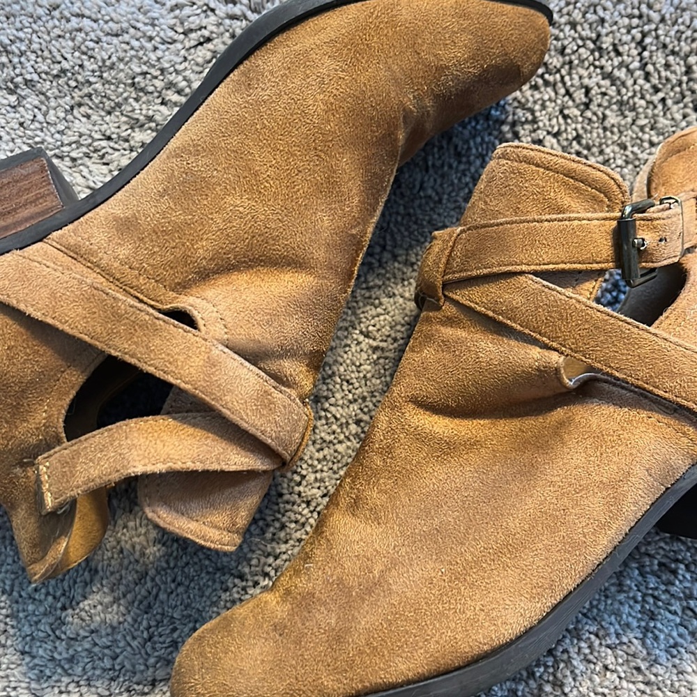 JustFab tan booties